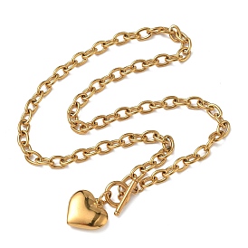 304 ожерелье из нержавеющей стали с застежкой-сердечком для женщин