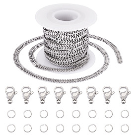 Сделай сам 304 наборы для изготовления цепей из нержавеющей стали, браслетов и ожерелий