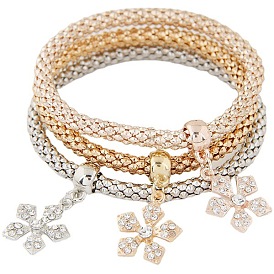 Fashion Petal Pendant Multilayer Bracelet with Corn Chain - European and American Style
