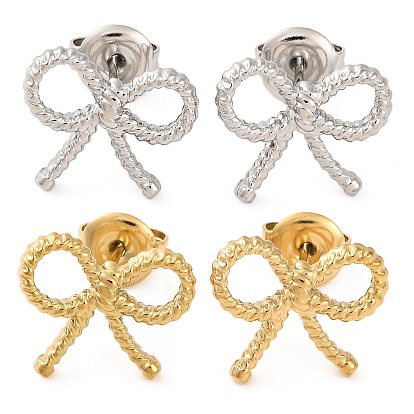 304 из нержавеющей стали серьги, бантом