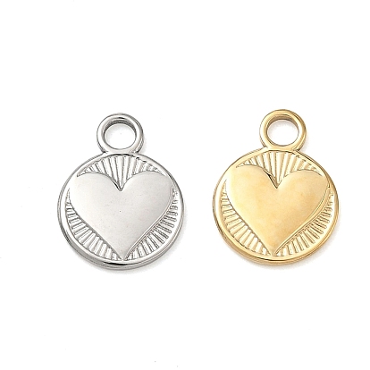 304 подвески из нержавеющей стали, плоский круглый с сердечками