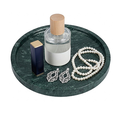 Plateaux de présentation en marbre naturel pour bijoux (boucles d'oreilles, bagues, colliers, bracelets)., plat rond