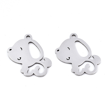 201 Stainless Steel Pendants, Laser Cut, Dog