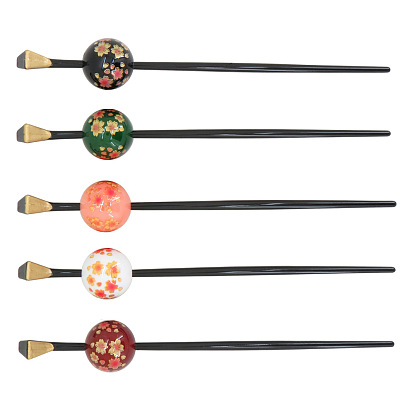 Акриловые палочки для волос с цветами, аксессуары для волос для женщин и девочек, круглые