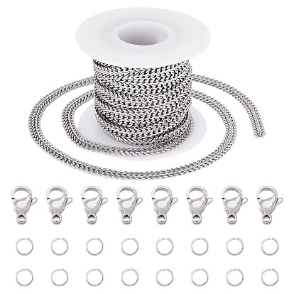 Сделай сам 304 наборы для изготовления цепей из нержавеющей стали, браслетов и ожерелий