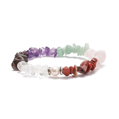 Bracelets en pierre mélangés naturels, 7 bijoux chakra pour femmes