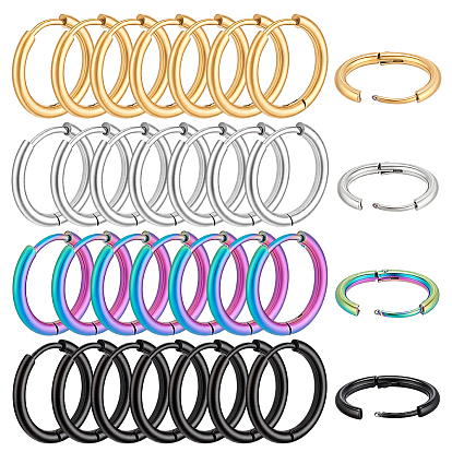 32шт. 4 цвета серьги-кольца из нержавеющей стали