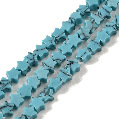 Dyed Synthetic Turquoise Beads Strands, Star