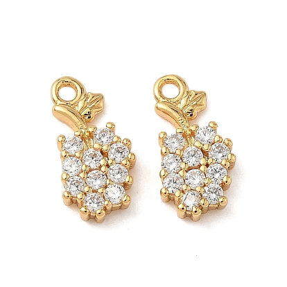 Латунные микропаве прозрачные кубические циркониевые подвески, винограды, без никеля 