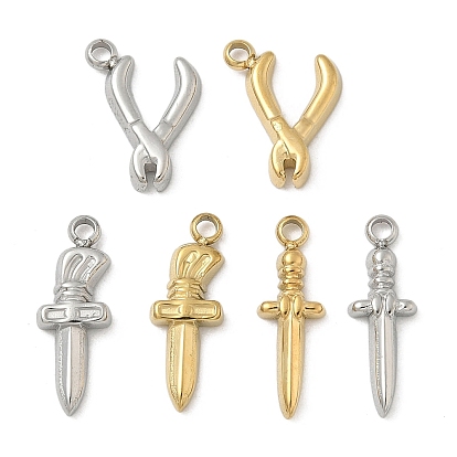 304 подвески из нержавеющей стали, меч/кинжал/клещи