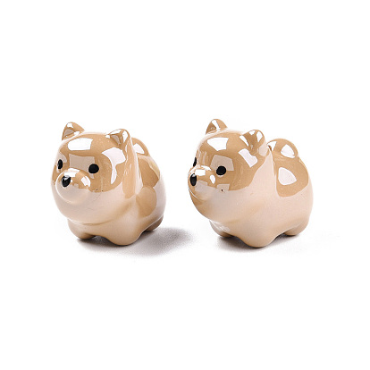 УФ Бусины акриловые, радужный, коричневая собака