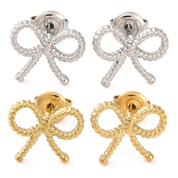 304 из нержавеющей стали серьги, бантом