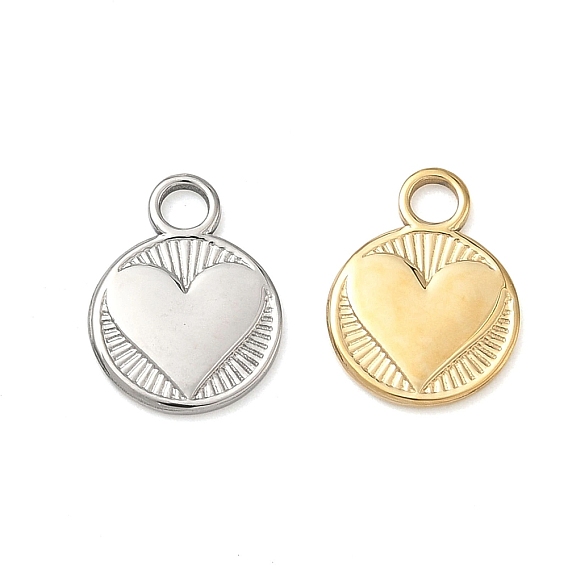 304 подвески из нержавеющей стали, плоский круглый с сердечками