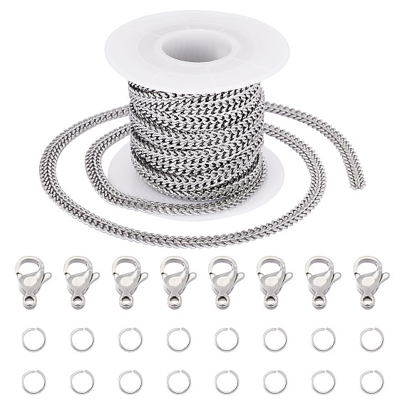 Сделай сам 304 наборы для изготовления цепей из нержавеющей стали, браслетов и ожерелий