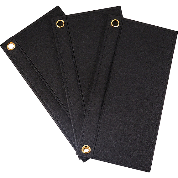 3шт. вставки для органайзера из шерстяного фетра для вязания крючком, с железными втулками, для аксессуаров сумки, прямоугольные