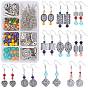 DIY Earring Making Kits, include Tibetan Style Alloy Beads and Brass Earring Hooks, Iron Flat Head Pins, Gemstone & Glass Beads