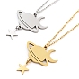 304 Stainless Steel Pendant Necklaces, Cable Chains, Planet