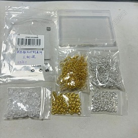 200Pcs 2 Color Brass Earring Hooks, with 200Pcs Open Jump Rings, 200Pcs Plastic Ear Nuts