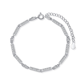 Elegant Geometric Zircon Bracelet with Sparkling Rhinestones - Simple and Charming.
