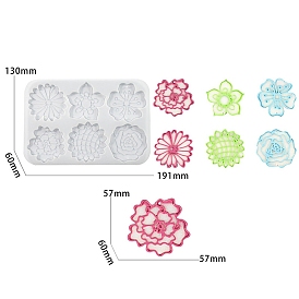 DIY Flower Pendants Silicone Molds, Resin Casting Molds, For UV Resin, Epoxy Resin Jewelry Making