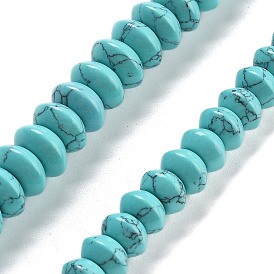 Синтетических нитей бирюзовые бусы, блюдце бусины