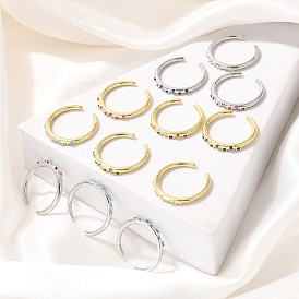 Кольца-манжеты для пальцев из латуни с микропаве из кубического циркония для женщин, без кадмия и без свинца, долговечный