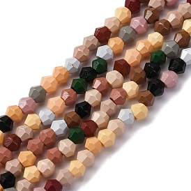 Выпечки нарисованных стеклянных бусин прядей, конус, окрашенная и подогревом, граненые