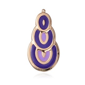 Светло-золотые подвески из эмали, большие слезы, 66.5x33x1.5 мм, отверстие : 1 мм