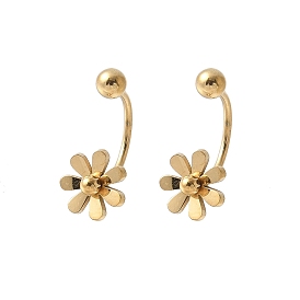 304 Stainless Steel Stud Earrings, Daisy Flower