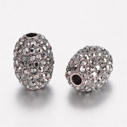 Alloy Rhinestone Beads, Oval