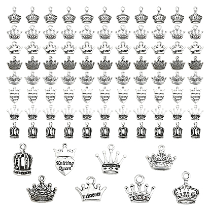 160 шт 8 подвески из цинкового сплава в тибетском стиле, корона