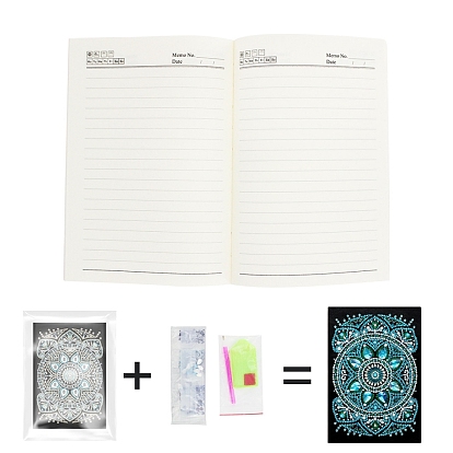 China Factory DIY Flower Pattern Diamond Painting Notebook Kits, Including  Notebook, Resin Rhinestones, Diamond Sticky Pen, Tray Plate and Glue Clay  207x142x8mm, 50 pages/book in bulk online 
