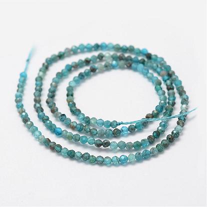 Natural Apatite Beads Strands, Faceted, Round