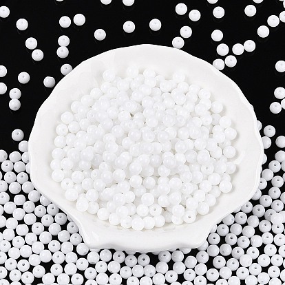 Непрозрачная выпечка окрашены стеклянные бусины, круглые