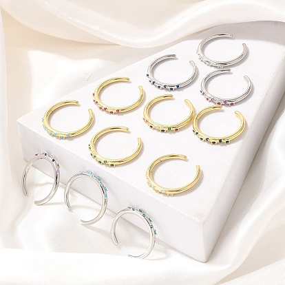 Кольца-манжеты для пальцев из латуни с микропаве из кубического циркония для женщин, без кадмия и без свинца, долговечный