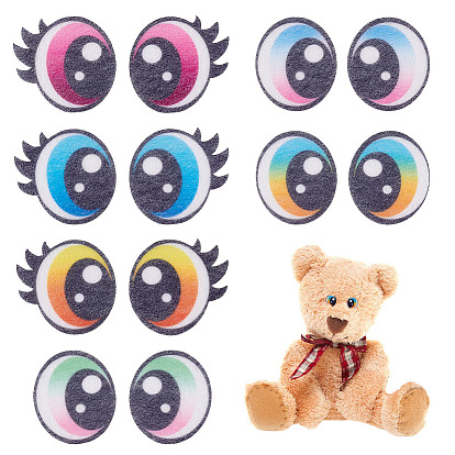 48 пары кабошонов для глаз из шерстяного фетра, овальные