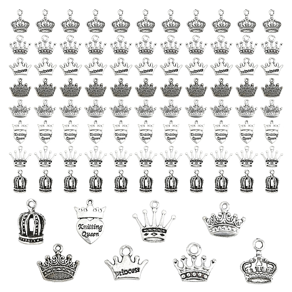 160 шт 8 подвески из цинкового сплава в тибетском стиле, корона