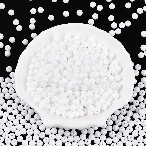 Непрозрачная выпечка окрашены стеклянные бусины, круглые