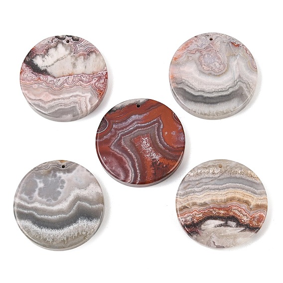 Природные мексиканские подвески Агат, плоские круглые прелести