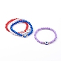 Opaque Acrylic Stretch Beaded Bracelets, with Polymer Clay Evil Eye Beads and Golden Plated Brass Beads