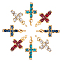 8 шт. 4 цвета 316 маленькие подвески-крестики из хирургической нержавеющей стали, со стразами и прыжковыми кольцами, золотые
