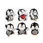 Броши со стразами из цинкового сплава, эмалевые булавки, пингвин