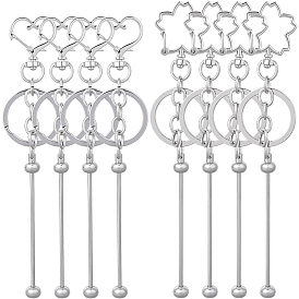 10Брелок с железным стержнем и бисером, 10шт 2 стили сплава брелок застежки