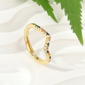 Волнистые латунные микропаве кубические цирконии регулируемые кольца