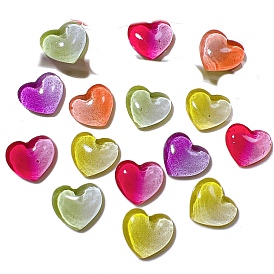 Gradient Color Resin Cabochones, Heart