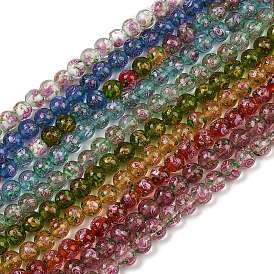 Нити бусин лампворк из песочного золота ручной работы, круглая с цветком