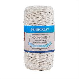 BENECREAT Macrame Cotton Cord, Twisted Cotton Rope, for Wall Hanging, Plant Hangers, Crafts and Wedding Decorations