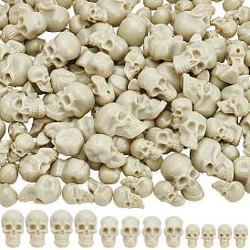 150Pcs 3 Styles Mini Resin Skull Display Decorations, Halloween Decoration