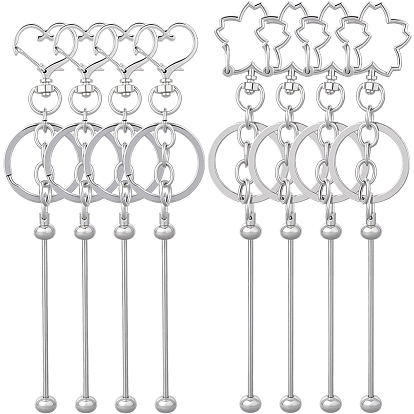 10Брелок с железным стержнем и бисером, 10шт 2 стили сплава брелок застежки
