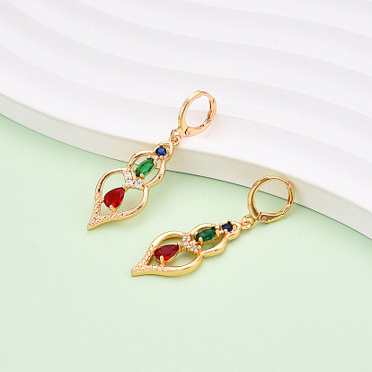 Латунные микропроволочные кубические серьги с цирконием, долговечный, Горлянка, золотые